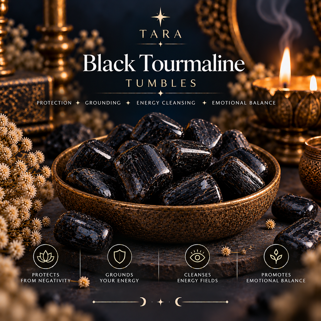 Energized Black Tourmaline Tumble