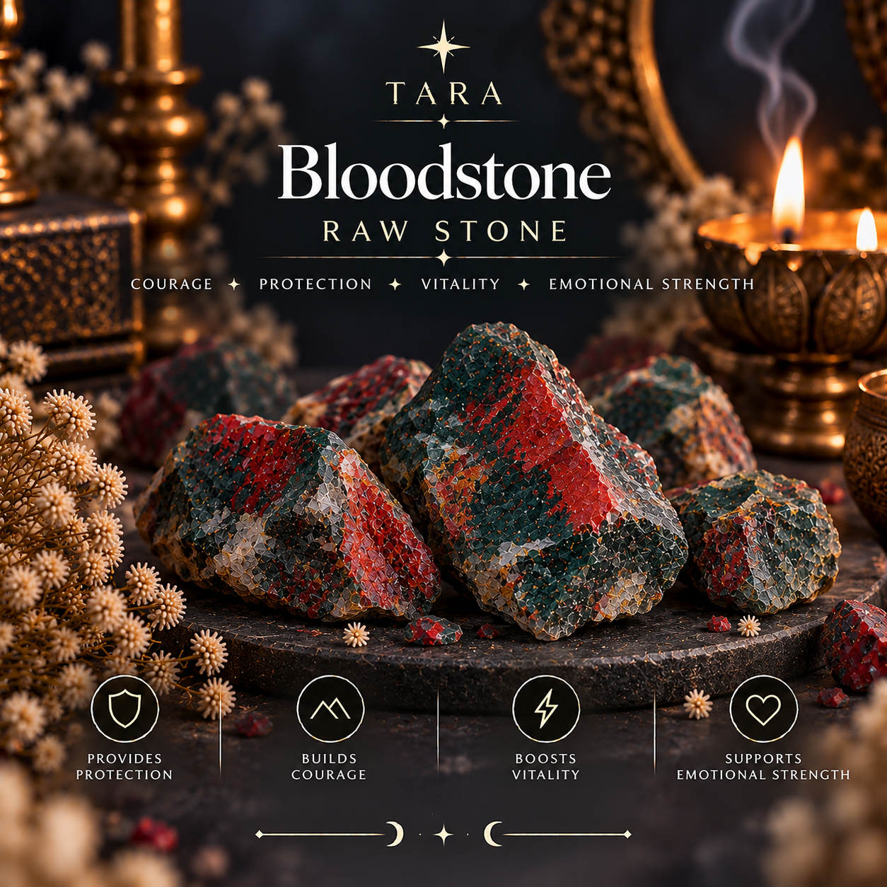 Energized Blood Stone Raw- 1 Pc