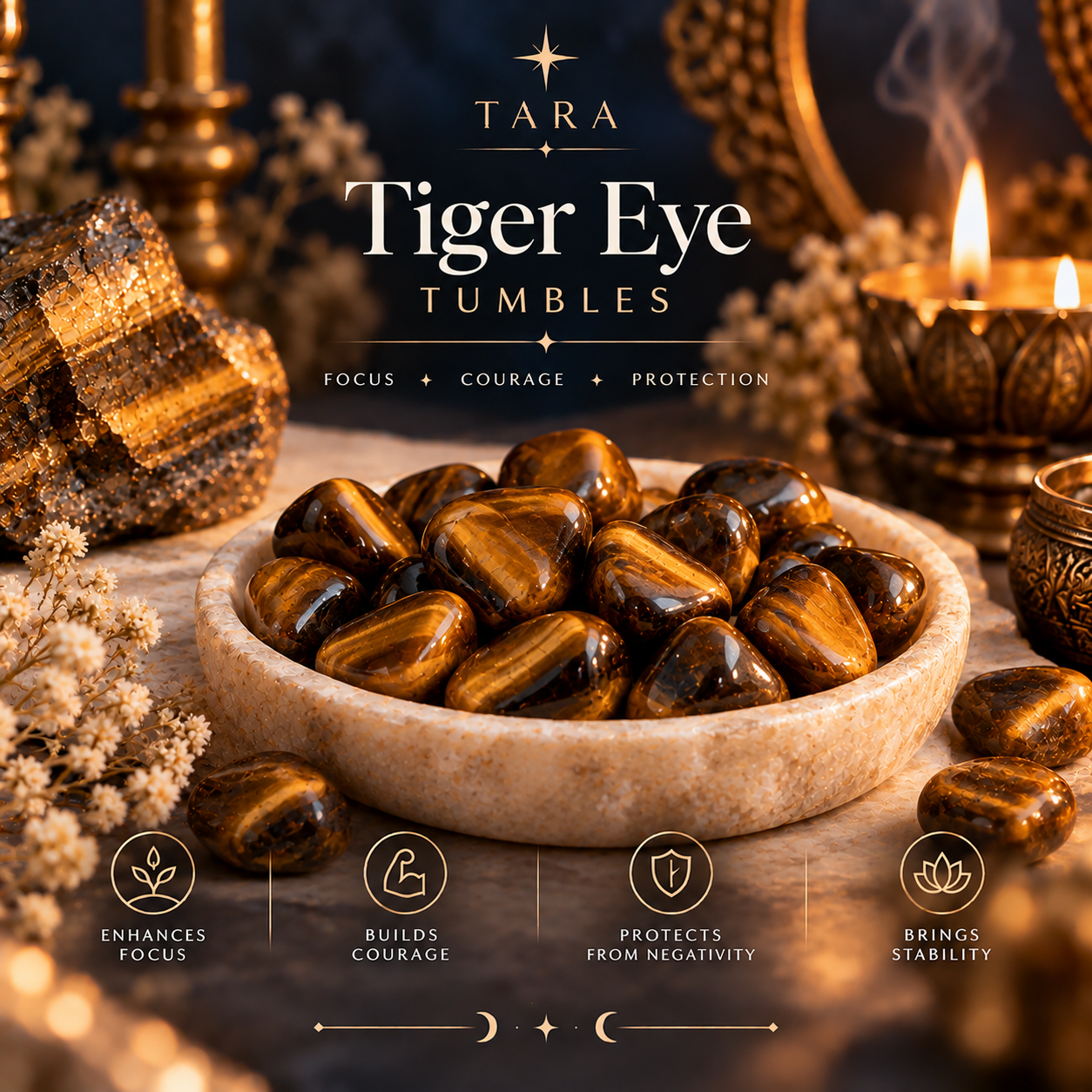 Energized Tiger Eye Tumble Stone