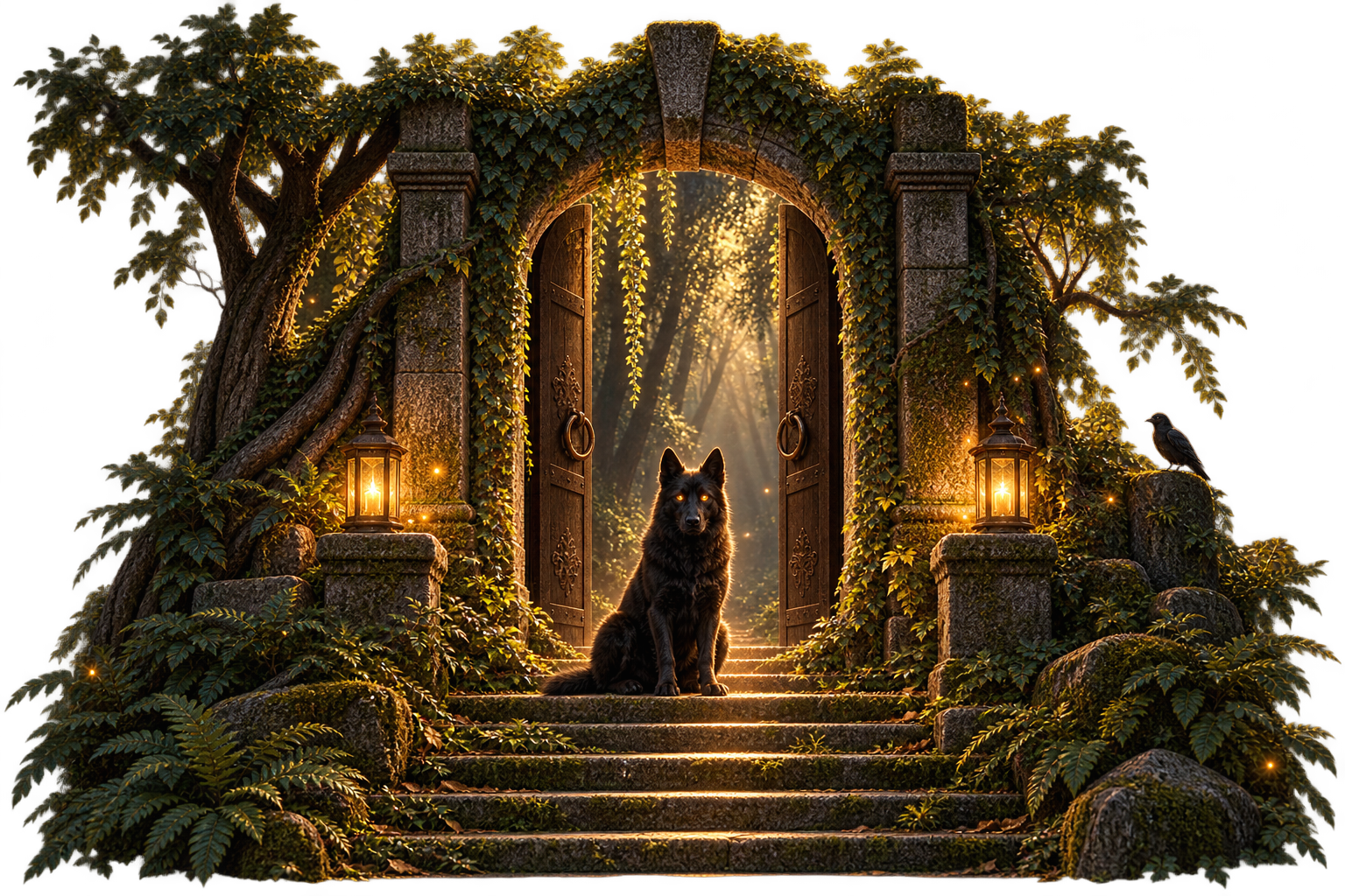 Mystical gateway representing the unseen