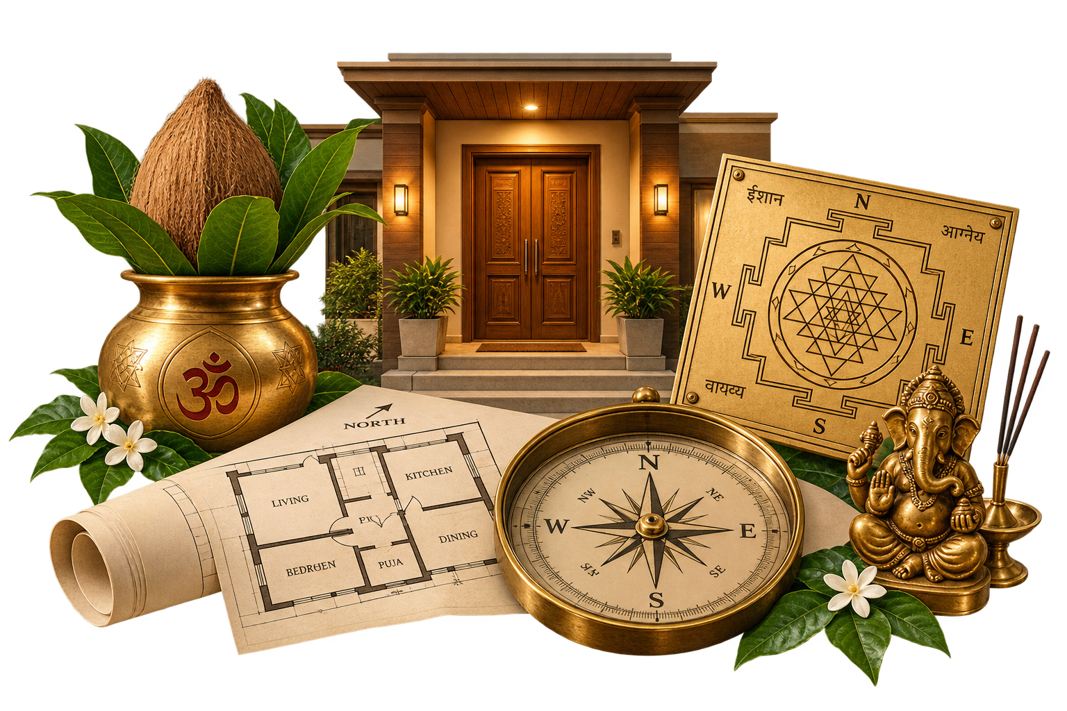 Vastu Shastra home and compass